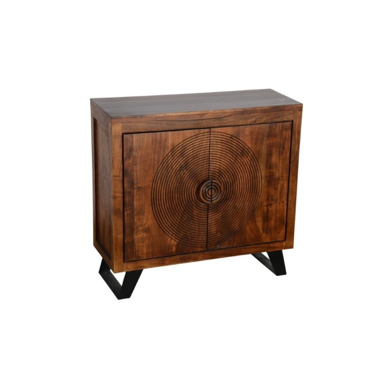 Porter Designs -  Spiral Solid Wood Two Door Cabinet, Brown - 05-182-31-52011
