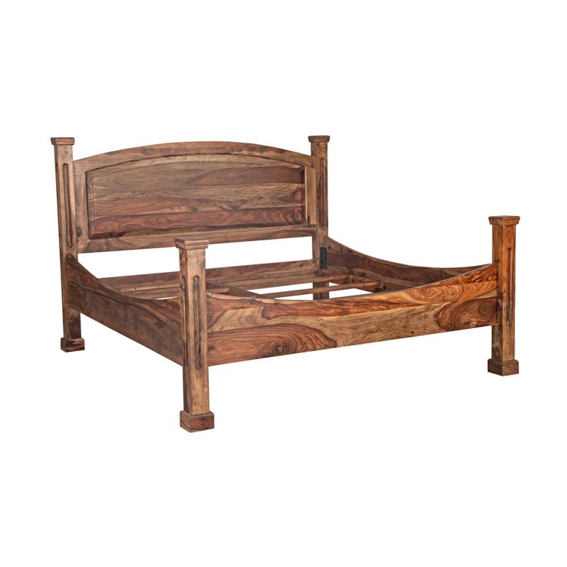 Porter Designs - Taos Solid Sheesham Wood King Bed, Brown - 04-196-17-9046H-KIT