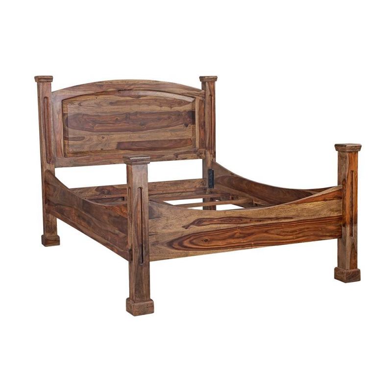 Porter Designs -  Taos Solid Sheesham Wood King Bed, Brown - 04-196-17-9046H-KIT