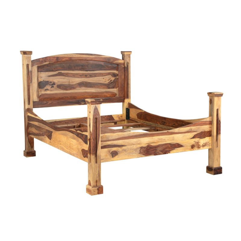 Porter Designs - Taos Solid Sheesham Wood Queen Bed, Natural - 04-196-14-9047N-KIT