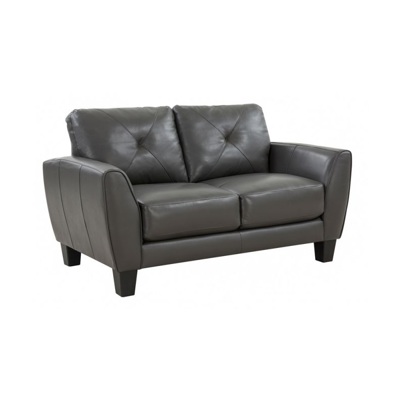 Porter Designs - Trento Top Grain Leather Loveseat, Gray - 02-189-02-4098