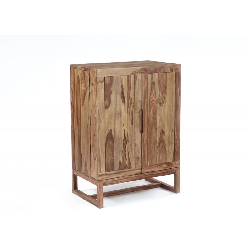 Porter Designs - Urban Solid Sheesham Wood Bar Cabinet, Natural - 07-117-30-1126