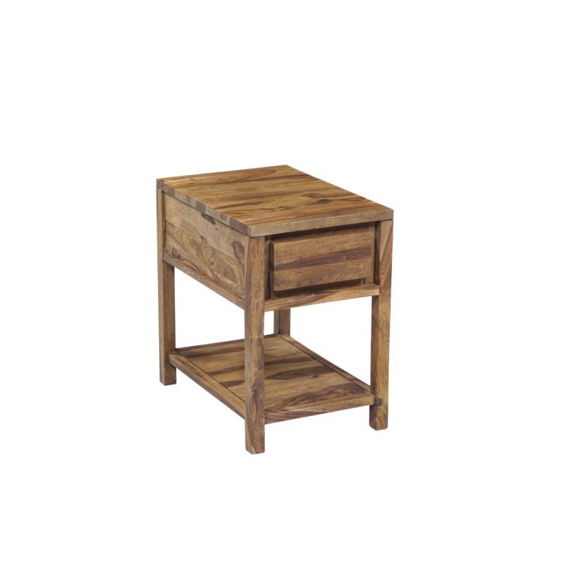 Porter Designs -  Urban Solid Sheesham Wood End Table, Natural - 07-117-07-2922