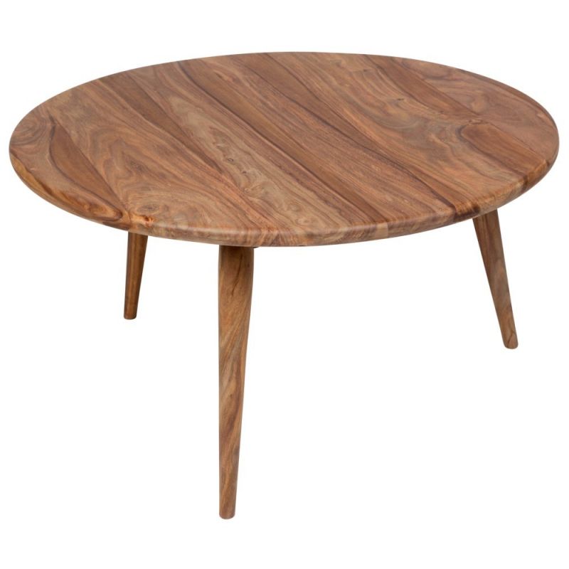 Porter Designs -  Urban Solid Sheesham Wood Round Coffee Table, Natural - 05-117-03-1440