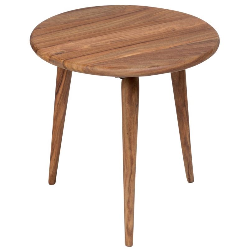 Porter Designs -  Urban Solid Sheesham Wood Round End Table, Natural - 05-117-08-1439