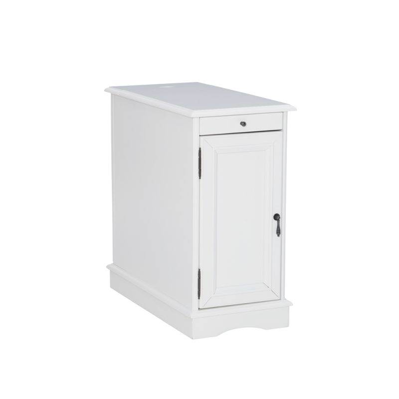 Powell Company - Barron White Accent Table with USB  - 15A2017WA
