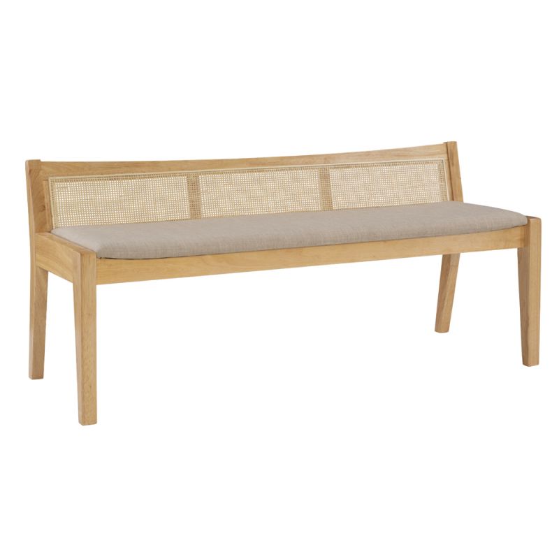Powell Company - Nassau Rattan Cane Bench With Back, Beige - D1277S19