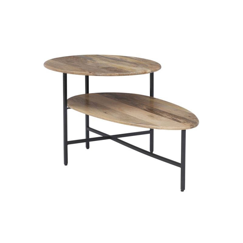 Powell Company - Tavin Two Tiered Coffee Table Natural Black - D1326A20CTNAT
