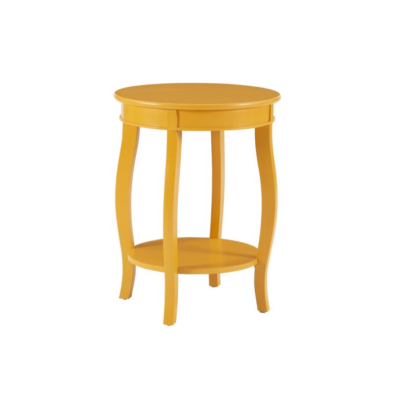 Powell Company - Yellow Round Table With Shelf - 256-350