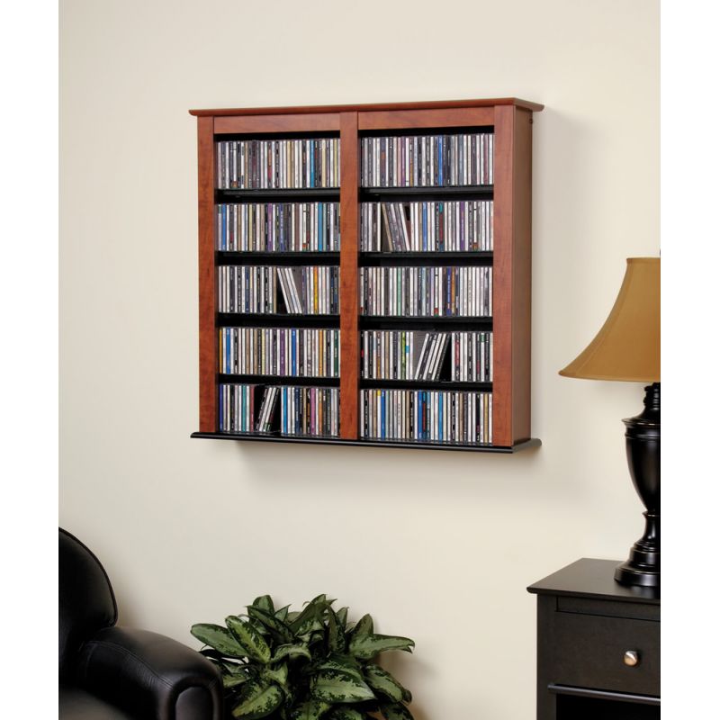 Prepac - Double Wall Mounted Storage in Cherry And Black - CFW-0349