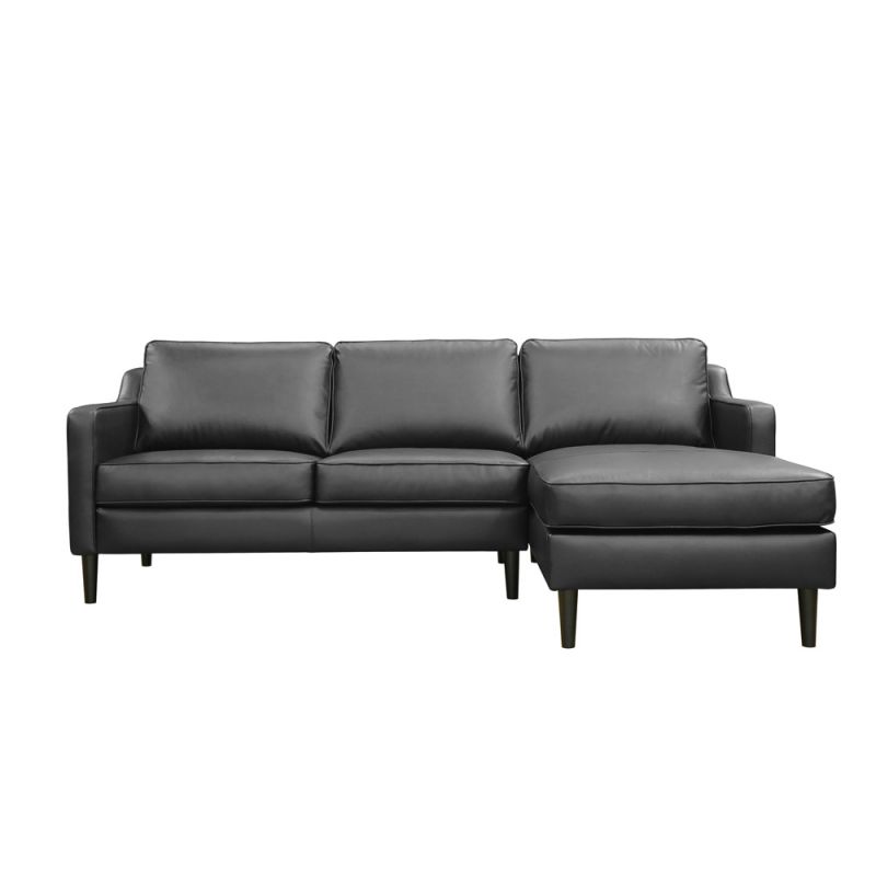 Primo International - Birchcliffe Leather Right Facing Sectional, Charcoal - 55569