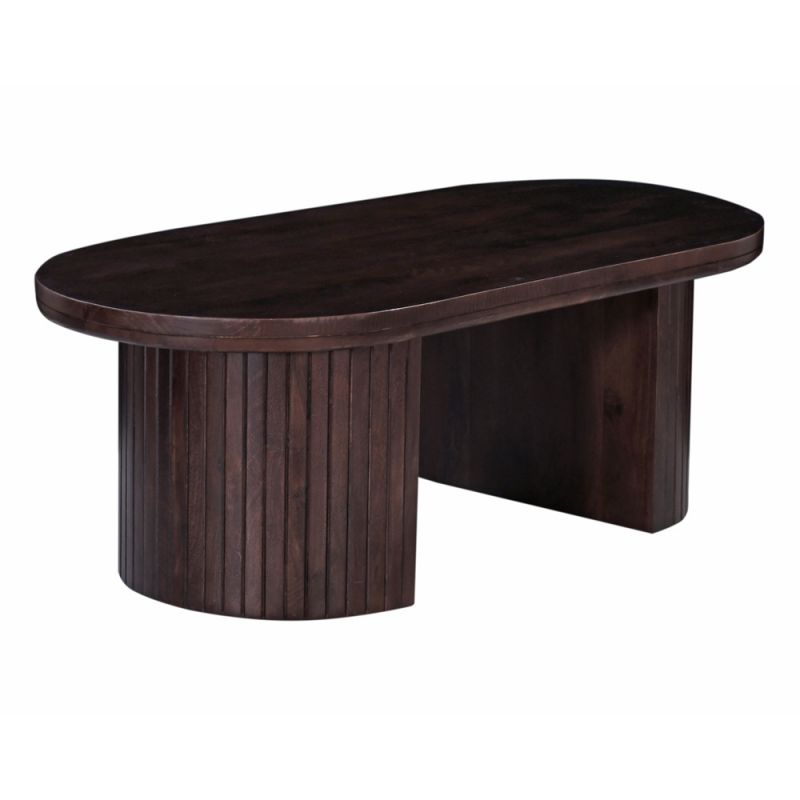 Primo International - Geneva 51 in. Brown Wood Oval Coffee Table - 68347