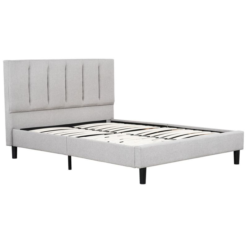 Primo International - Harper Queen Grey Upholstered Tufted Platform Bed - 47167