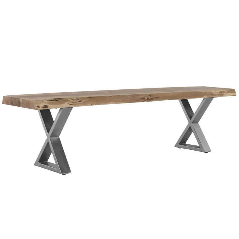 Primo International - Loomie 70 in. Wood and metal Backless Dining Bench - 40842