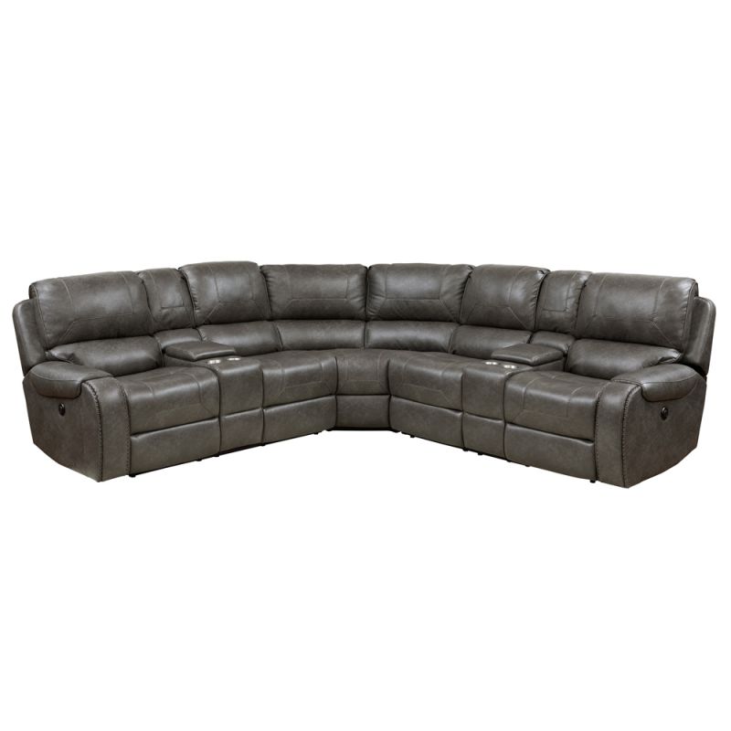 Pulaski - 3 PC Glider Recliner Sectional in Oxford Steel - A498-677-K1