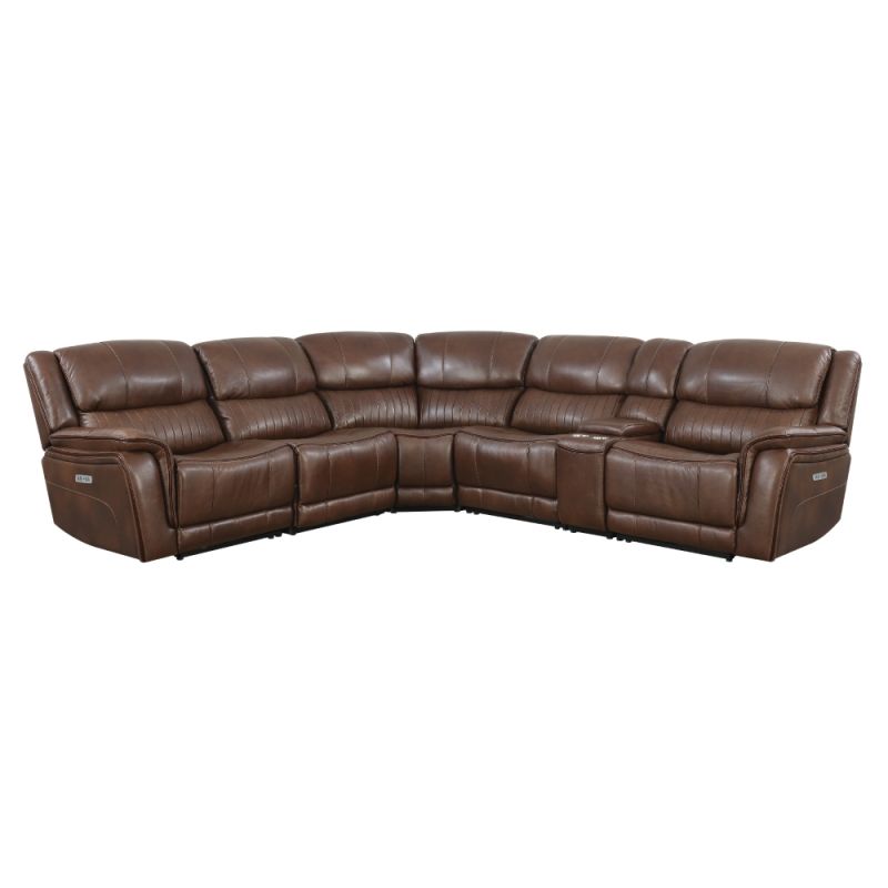 Pulaski - 6 PC Power Recliner Sectional in Chestnut Brown - A558-802-K1