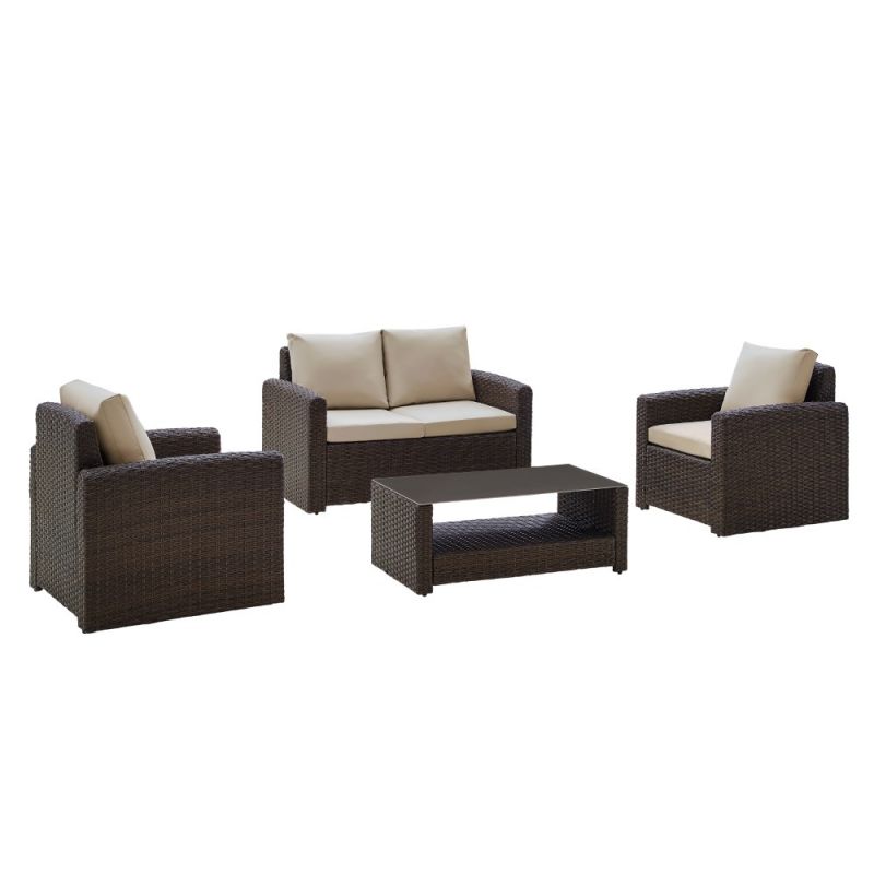 Pulaski - Brown 4 piece Modern Weave Set - 2 Accent Chairs, Loveseat and Table - DS-D319-K2