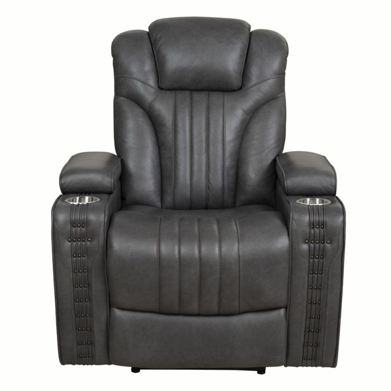 Pulaski - Contemporary Power Recliner Storage and Cup Holders in Steamboat Gunmetal - A794UA-005-816