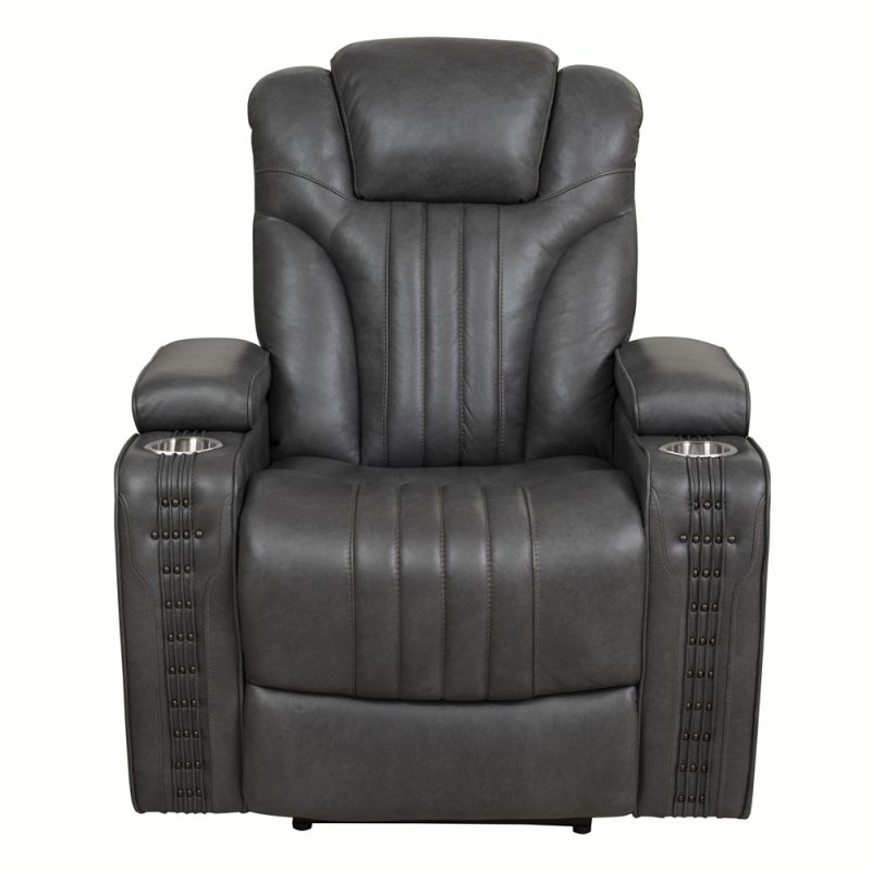 Pulaski - Contemporary Power Recliner Storage and Cup Holders in Steamboat Gunmetal - A794US-005-816