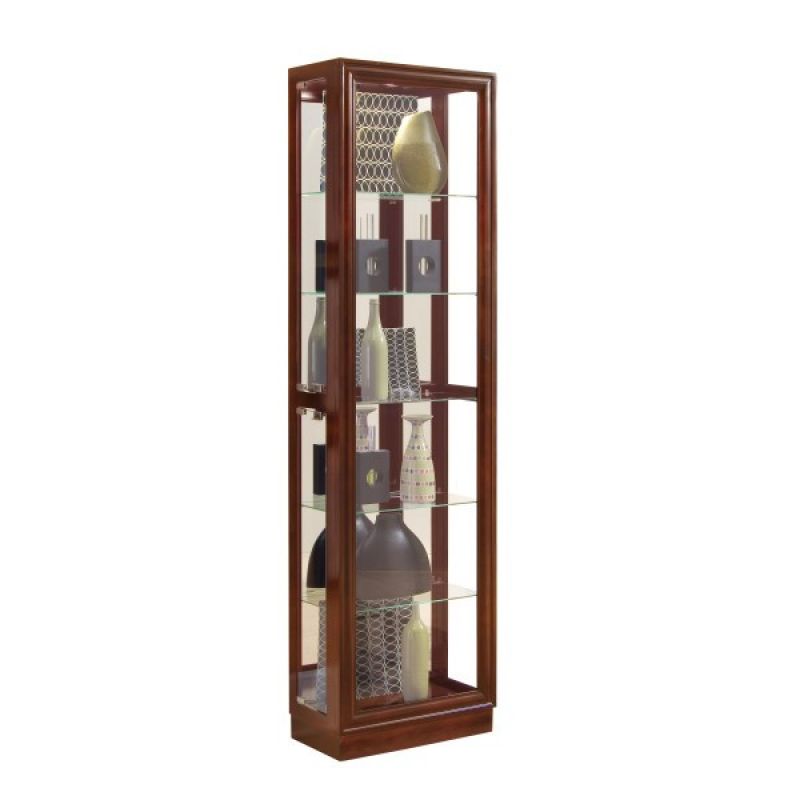 Pulaski - Tall Traditional 5 Shelf Curio Cabinet in Cherry - 21000