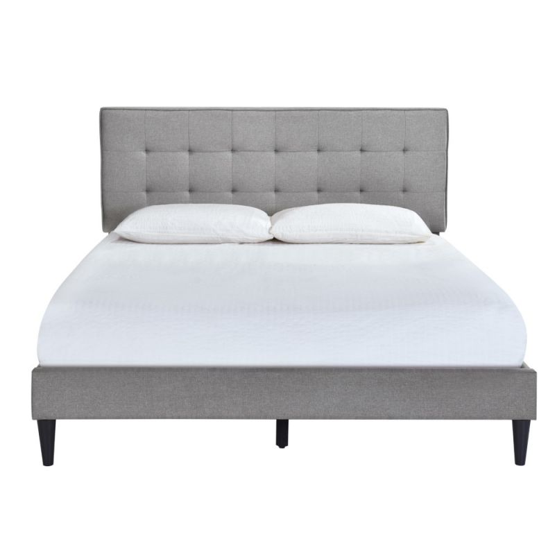Pulaski - Grid Tufted Upholstered King Platform Bed in Frost Gray - DS-D333-293-113_CLOSEOUT