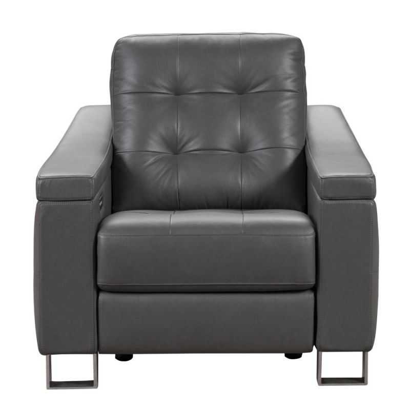 Pulaski - Parker Tufted Leather Power Recliner in Storm Grey - P913-003-1734