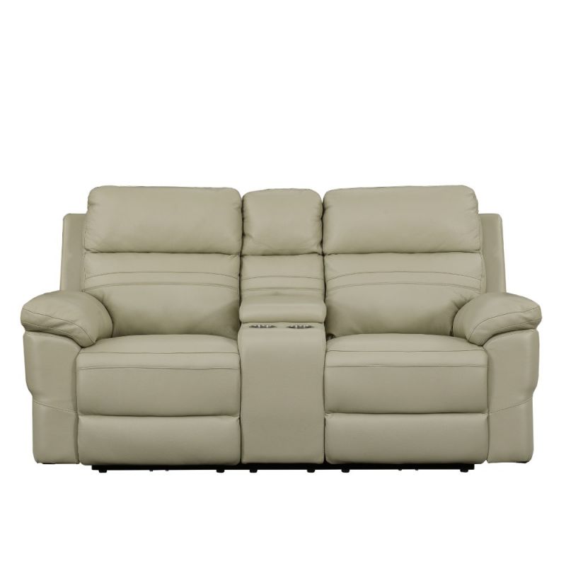 Rockhill Leather Power Recliner, Rockhill Beige Top Grain Leather Power Reclining Sofa And Loveseat