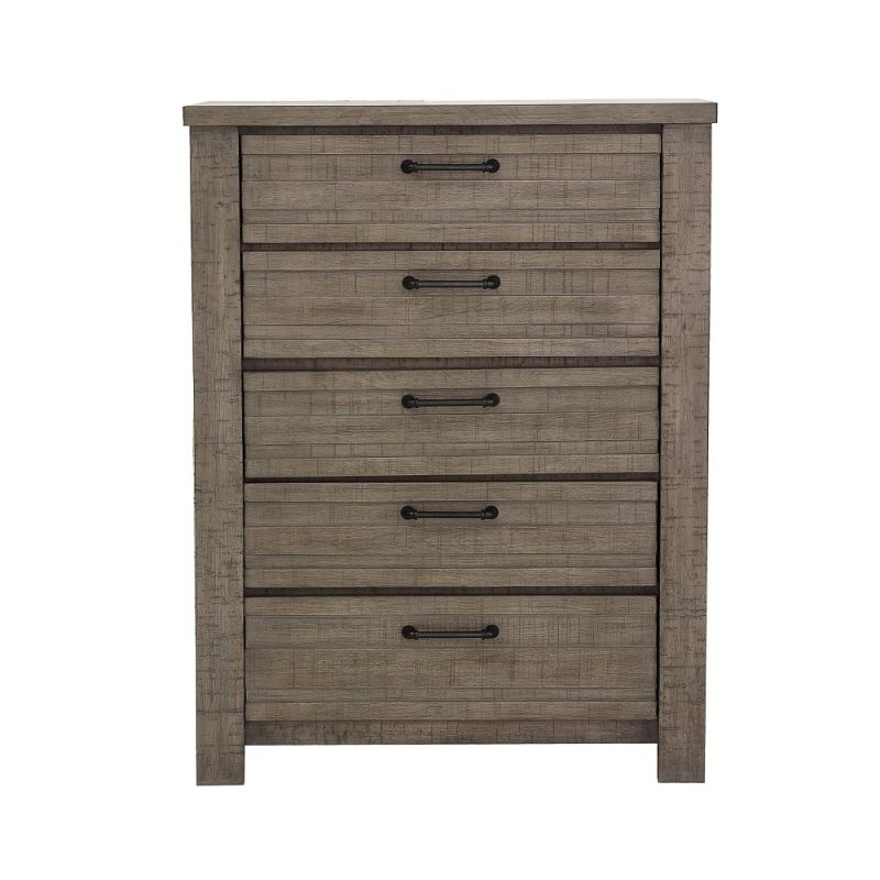 Pulaski - Ruff Hewn 5 Drawer Chest in Weathered Taupe - S079-040