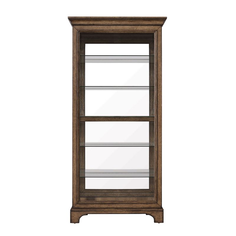 Pulaski - Traditional Sliding Door Curio with Glass Shelves and LED Light - P021768