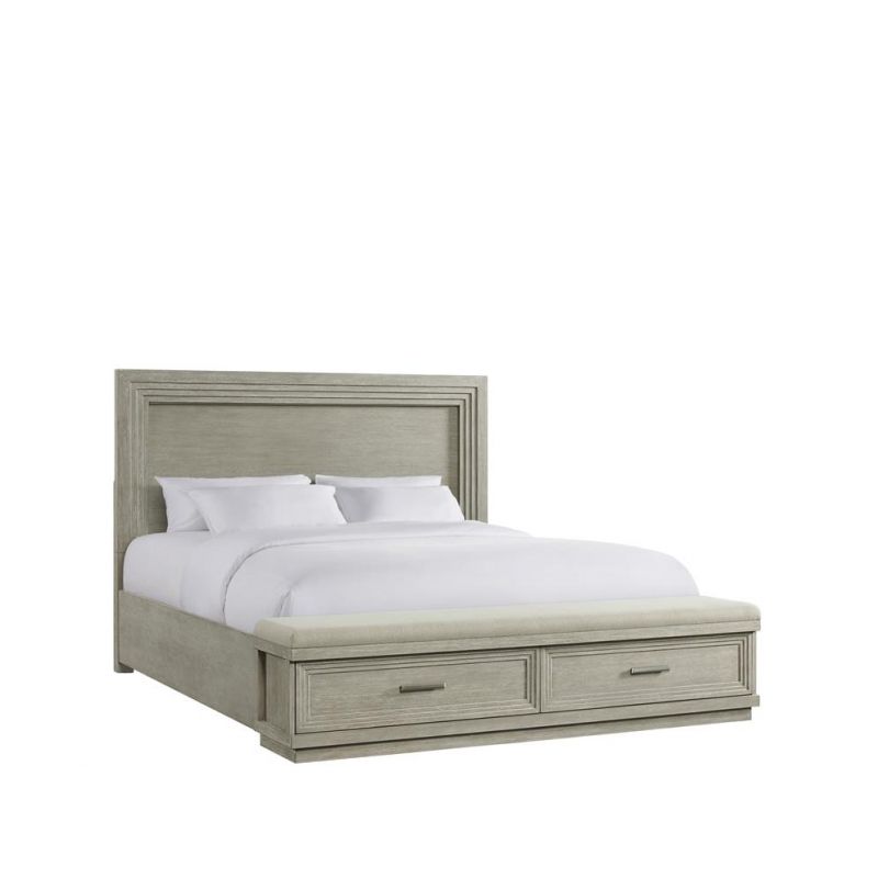 Riverside Furniture - Cascade Queen Illuminated Panel Storage Bed in Dovetail - 73473_73476_73479