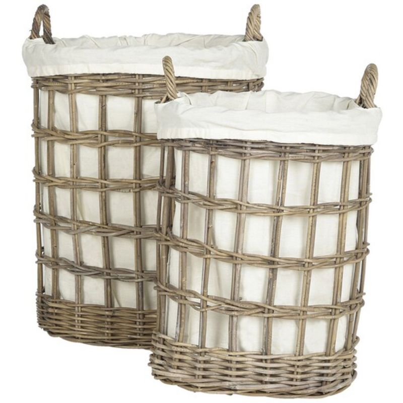 Safavieh - Adisa Set Of 2 Laundry Basket - Grey - SEA7009A
