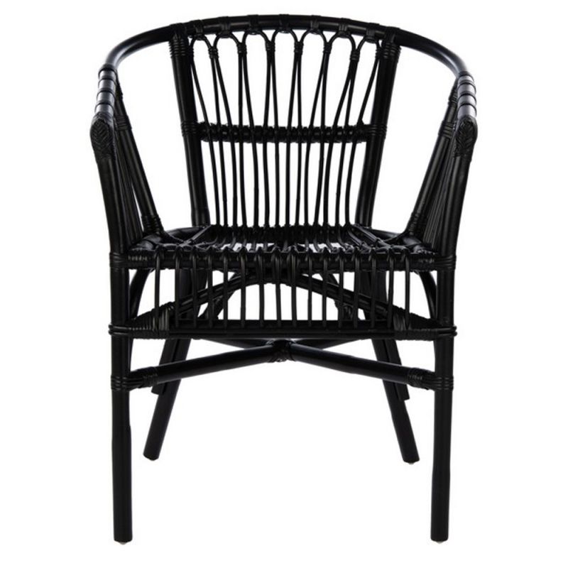 Safavieh - Adriana Rattan Accent Chair - Black  (Set of 2) - ACH6505A-SET2