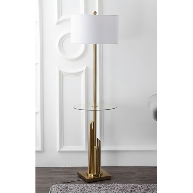 Safavieh - Ambrosio Floor Lamp Side Table - Brass - FLL4009A