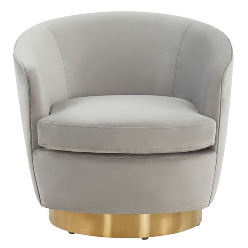 Safavieh - Couture - Annalee Swivel Accent Chair - Light Grey - Gold - SFV4772A
