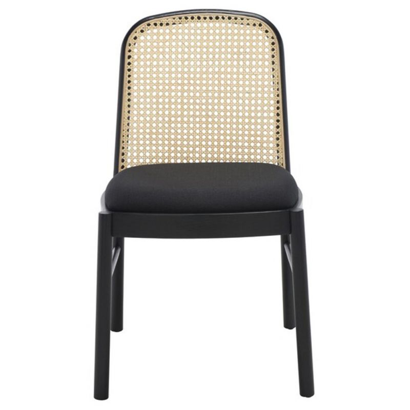 Safavieh - Couture - Annmarie Rattan Back Chair - Black - Natural  (Set of 2) - SFV4129A-SET2