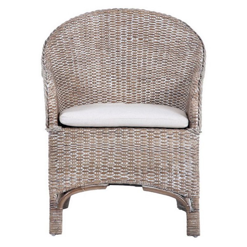 Safavieh - Antonia Accent Chair W/Cushion - White - Grey White Wash - ACH6504A