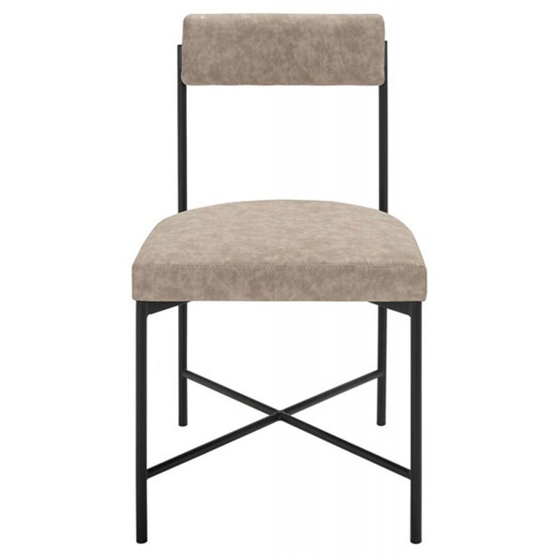 Safavieh - Archer Dining Chair - Light Grey - Black  (Set of 2) - DCH3004A-SET2