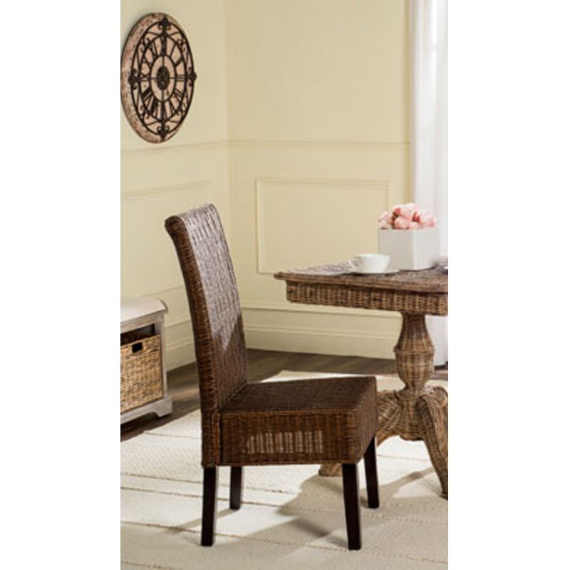Safavieh - Arjun Wicker Dining Chair - Brown - Multi  (Set of 2) - SEA8013C-SET2