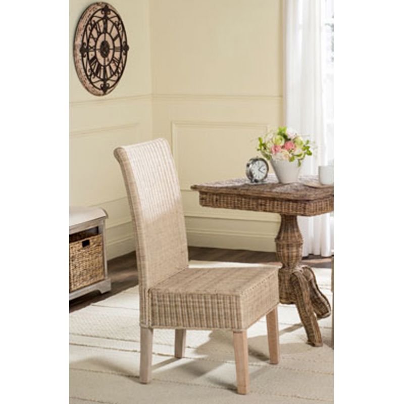 Safavieh - Arjun Wicker Dining Chair - White Washed  (Set of 2) - SEA8013D-SET2