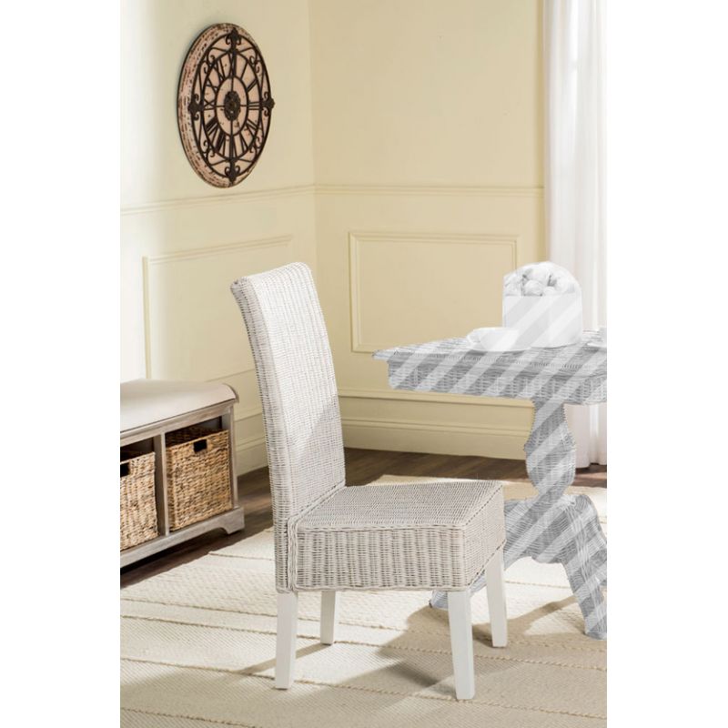 Safavieh - Arjun Wicker Dining Chair - White  (Set of 2) - SEA8013E-SET2