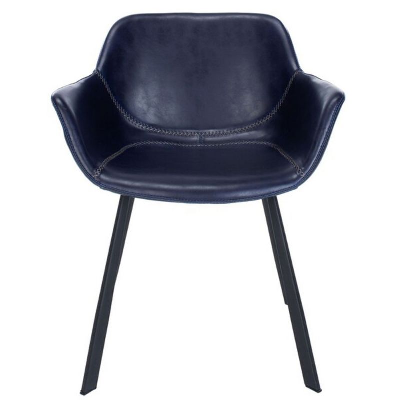 Safavieh - Arlo Mid Century Dining Chair - Midnight Blue - Black  (Set of 2) - DCH3002A-SET2