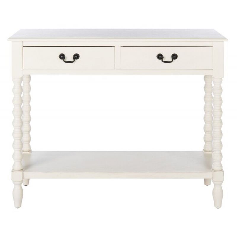 Safavieh - Athena 2 Drawer Console Table - Distressed White  - CNS5702A