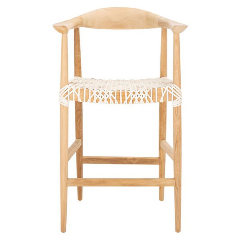 Safavieh - Bandelier Counter Stool - Natural - White - BST1006A