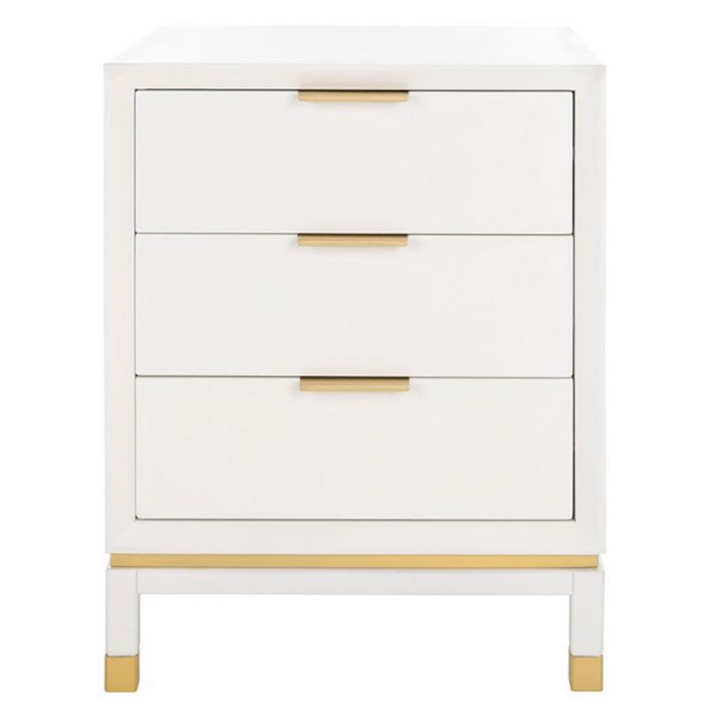 Safavieh - Baskin 3 Drawer Accent Table - White - ACC6605A
