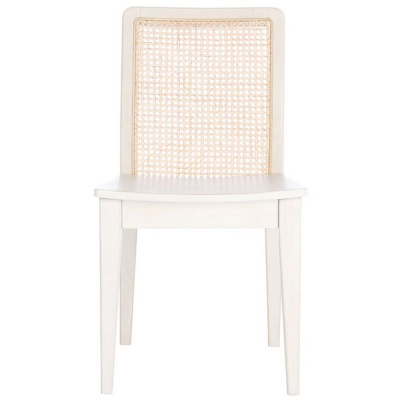 Safavieh - Benicio Rattan Dining Chair - White - Natural  (Set of 2) - DCH1005B-SET2