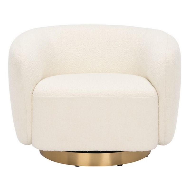 Safavieh - Couture - Bernard Swivel Accent Chair - Ivory - Gold - SFV5018A