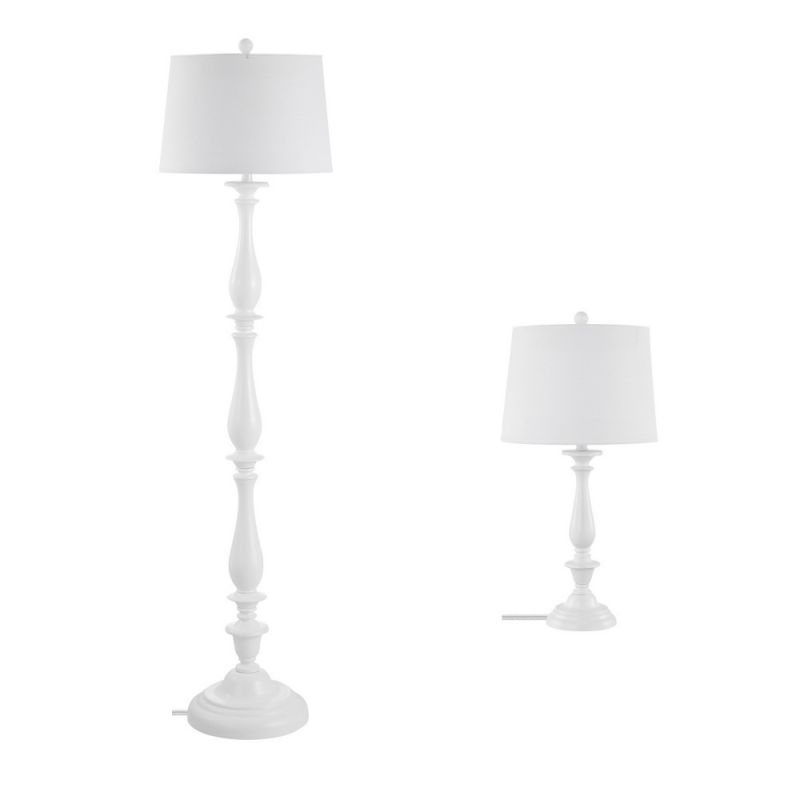 Safavieh - Bessie Floor And Table Lamp - White - FLT4002A-SET3