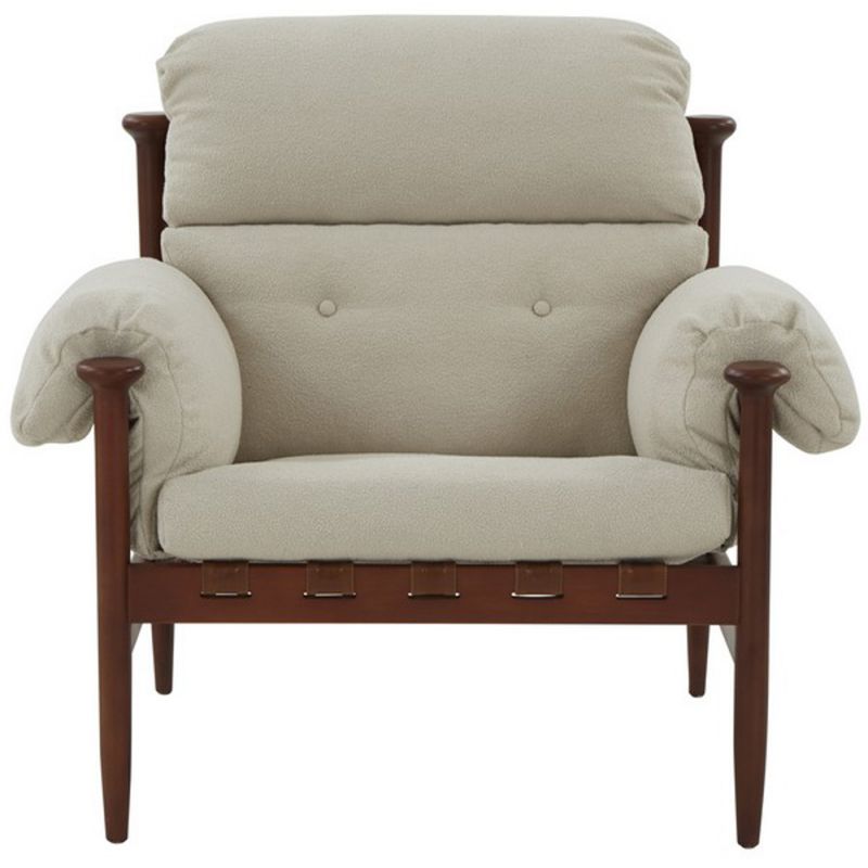 Safavieh - Couture - Blakeson Wood Frame Accent Chair - Dark Brown - Taupe - SFV5083A