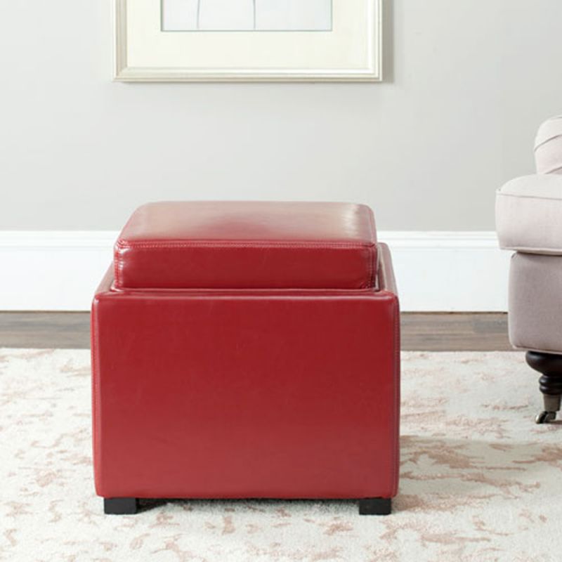 Safavieh - Bobbie Ottoman - Red - HUD4006R