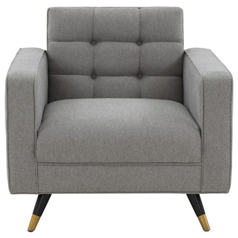 Safavieh - Couture - Bradson Tufted Back Accent Chair - Light Grey - Black - SFV4820A